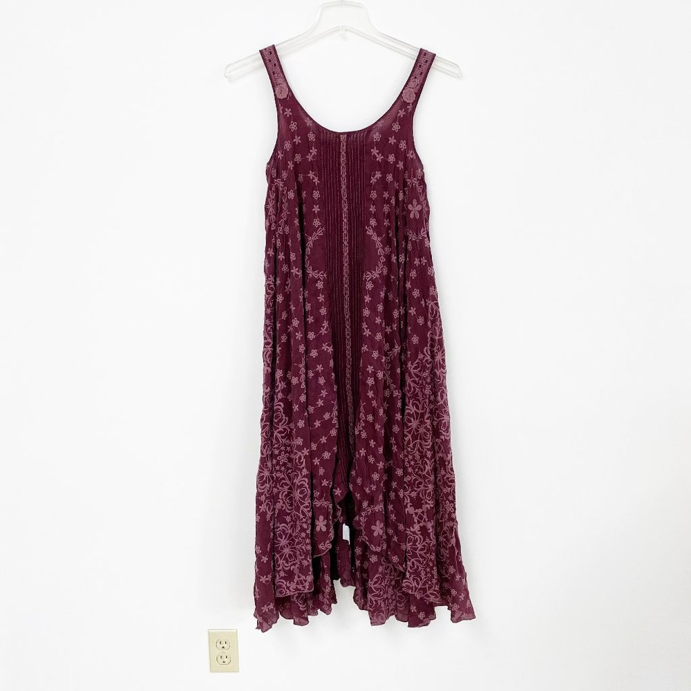 Johnny Was Josselyn High Low Purple Dress MD